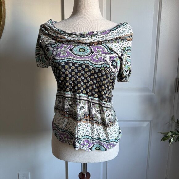 Anthropologie Weston Wear Paisley Cowl Neck Top Size Small - Picture 1 of 6